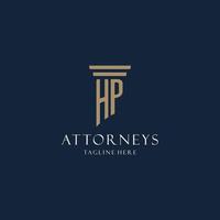 HP-Anfangsmonogramm-Logo für Anwaltskanzlei, Anwalt, Anwalt mit Säulenstil vektor