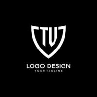 TV monogram första logotyp med rena modern skydda ikon design vektor