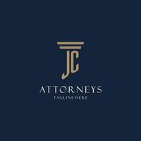 jc Anfangsmonogramm-Logo für Anwaltskanzlei, Anwalt, Anwalt mit Säulenstil vektor