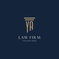 Ihr anfängliches Monogramm-Logo für Anwaltskanzlei, Anwalt, Anwalt mit Säulenstil vektor