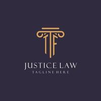 tf-Monogramm-Initialen-Design für Anwaltskanzlei, Anwalt, Anwaltskanzlei mit Säulenstil vektor