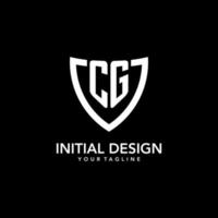 cg monogram första logotyp med rena modern skydda ikon design vektor