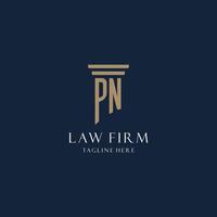 pn Anfangsmonogramm-Logo für Anwaltskanzlei, Anwalt, Anwalt mit Säulenstil vektor