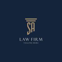 Ein anfängliches Monogramm-Logo für Anwaltskanzleien, Anwälte, Anwälte im Säulenstil vektor