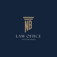 nb Anfangsmonogramm-Logo für Anwaltskanzlei, Anwalt, Anwalt mit Säulenstil vektor