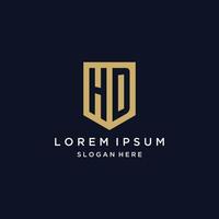 hd monogram initialer logotyp design med skydda ikon vektor