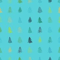 Nahtloses Muster mit handgezeichneten Weihnachtsbäumen. skizzierte Tannen. Winterurlaub-Doodle-Elemente. Vektor-Illustration vektor