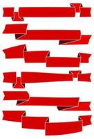 uppsättning av sex röd tecknad serie band för webb design. bra design element isolerat på vit bakgrund. vektor illustration.