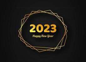 2023 guten Rutsch ins Neue Jahr Goldgeometrischer polygonaler Hintergrund vektor