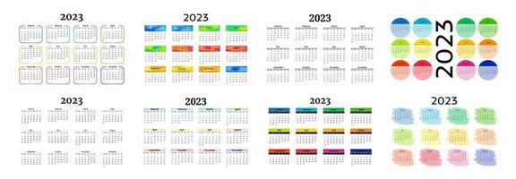 kalender för 2023 isolerat på en vit bakgrund vektor