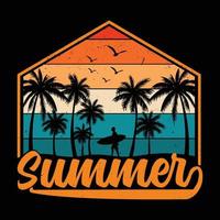 Sommerzeit-T-Shirt-Design vektor