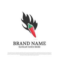 Chili und schwarze Flamme Logo Designs Inspirationen, am besten für scharfe Lebensmittel Logo-Marke vektor