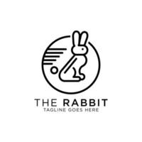 niedlicher kaninchen-linienkunst-logo-design-vektor, am besten für haustier-logo-inspirationen vektor