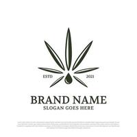 cannabis olja logotyp design inspiration, hampa medicinsk logotyp mall vektor