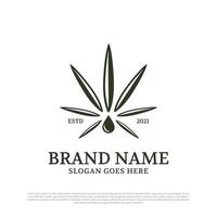 Inspiration für das Design des Cannabisöl-Logos, Vorlage für das medizinische Hanf-Logo vektor