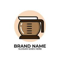 kaffe server logotyp vektor illustration, kaffe affär logotyp ikon med platt design stil