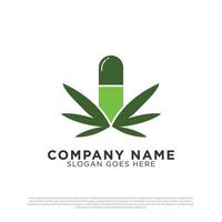 cannabis och marijuana medicinsk logotyp design vektor. vektor illustration och logotyp mall