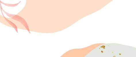 minimale abstrakte Hintergrundvektorillustration. weiche erdfarbene pastellfarbene organische form, aquarellblattzweig, goldene textur. Design für Wandkunst, Druck, Poster, Wohnkultur, Cover, Tapete. vektor