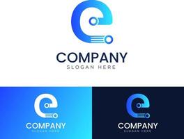 anfängliches e-logo mit technologie. modernes, stilvolles Logo, Business-Technologie-Vektor-Logo-Design-Vorlage. Symbol für kreatives Konzept. Corporate-Tech-Unternehmensidentität. vektor
