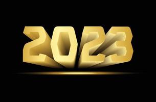 schöner goldener frohes neues jahr 2023 3d-text vektor