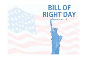 räkningen av rättigheter dag i de förenad stater, en åminnelse av de ratificering av de först 10 tillägg till de oss konstitution. december 15, platt vektor modern illustration