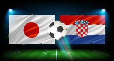 match mellan japan och kroatien lag. 3d vektor begrepp