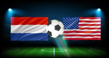 Spiel zwischen den USA und den Niederlanden. 3D-Vektorkonzept vektor