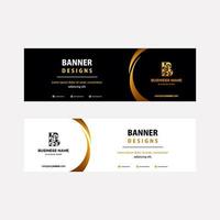 lyx guld webb banderoller mall med diagonal element för en Foto. universell design för reklam företag vektor