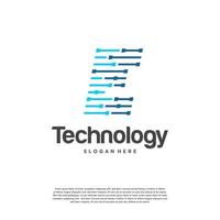 Die anfängliche Technologie-Logo-Designvorlage vektor