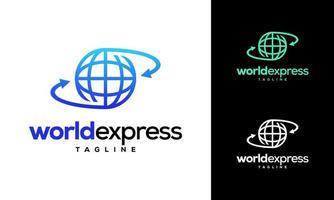 World Express Delivery-Logo, Vektorlogo-Vorlage für Logistikunternehmen vektor