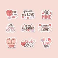 valentine love chat sticker sammlung vektor