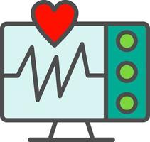 EKG-Monitor-Vektor-Icon-Design vektor