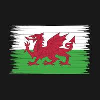 Wales-Flagge-Pinsel vektor