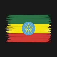 Äthiopien Flaggenpinsel vektor