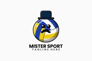 flache moderne vorlage herr volleyball logo vektor