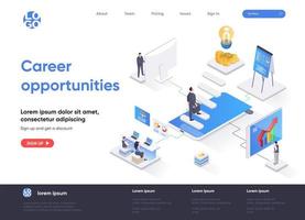 karriärmöjligheter isometrisk målsida vektor
