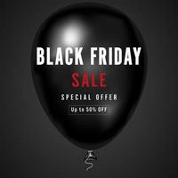 glänzender schwarzer Ballon schwarzer Freitag-Verkaufsplakat vektor
