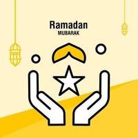 ramadan kareem grußvorlage islamischer halbmond und arabische laternenvektorillustration vektor