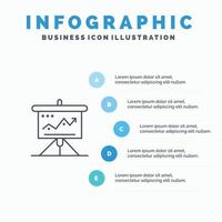Diagramm Geschäft Herausforderung Marketing Lösung Erfolg Taktik Liniensymbol mit 5 Schritten Präsentation Infografiken Hintergrund vektor