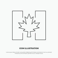 Flagge Herbst Kanada Blatt Symbol Leitung Vektor