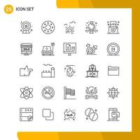 25 Icon Set Line Style Icon Pack Umrisssymbole isoliert auf weißem Hintergrund für reaktionsschnelle Website, die kreativen schwarzen Icon-Vektorhintergrund entwirft vektor