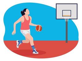 kvinna basketboll spelare skön illustration. vektor