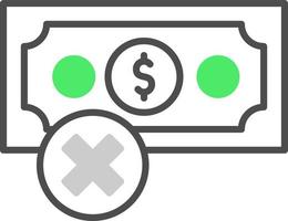 kein Geld kreatives Icon-Design vektor