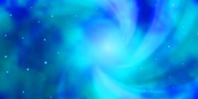 hellblauer Vektorhintergrund mit kleinen und großen Sternen. vektor