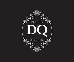 dq initialer brev bröllop monogram logotyper samling, hand dragen modern minimalistisk och blommig mallar för inbjudan kort, spara de datum, elegant identitet för restaurang, boutique, Kafé i vektor