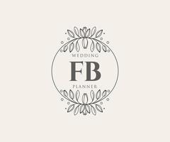 fb initialer brev bröllop monogram logotyper samling, hand dragen modern minimalistisk och blommig mallar för inbjudan kort, spara de datum, elegant identitet för restaurang, boutique, Kafé i vektor