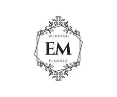 em initialer brev bröllop monogram logotyper samling, hand dragen modern minimalistisk och blommig mallar för inbjudan kort, spara de datum, elegant identitet för restaurang, boutique, Kafé i vektor