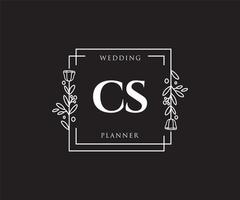 första cs feminin logotyp. användbar för natur, salong, spa, kosmetisk och skönhet logotyper. platt vektor logotyp design mall element.
