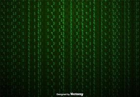 Vector Green Numbers Hintergrund In Matrix-Stil