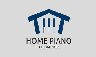 piano tangentbord tuts och hus logotyp för musik kurs, kompositör, utgivare vektor